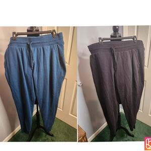 Set Of 2 Tek Gear Ultra Soft Fleece Size Xl Black And Dark Blue Sweatpants